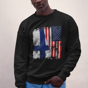 Finland USA Flag - Half American Sweatshirt