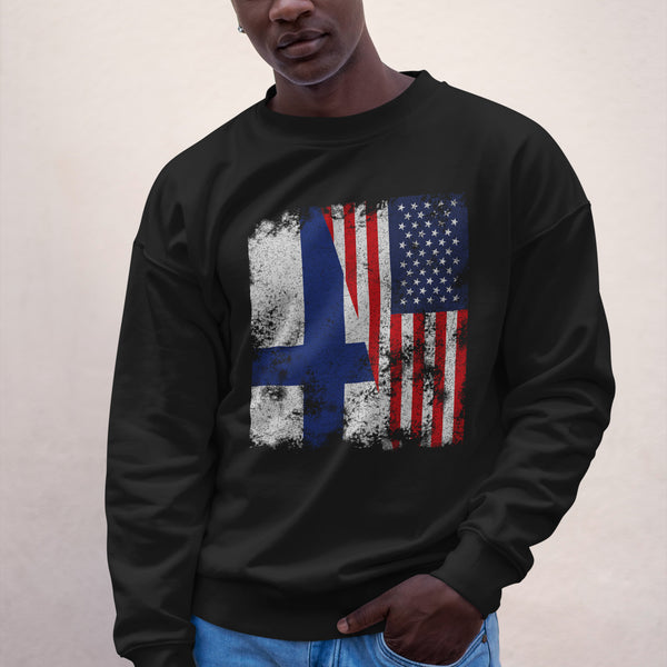 Finland USA Flag - Half American Sweatshirt