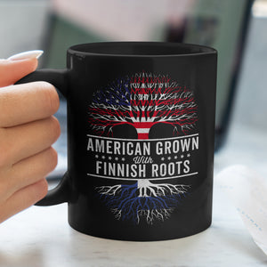 American Grown Finnish Roots Flag Mug