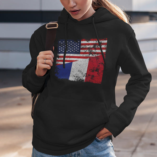 France USA Flag Hoodie