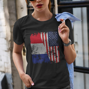 France USA Flag - Half American T-Shirt