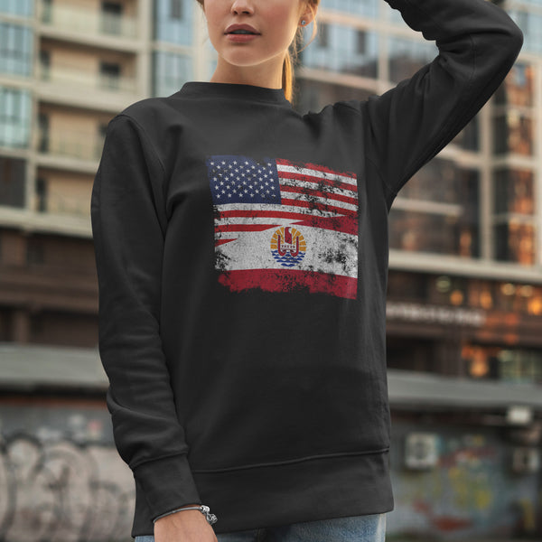 French Polynesia USA Flag Sweatshirt