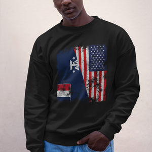 French Southern Antarctic Lands USA Flag Sweatshirt Black / S