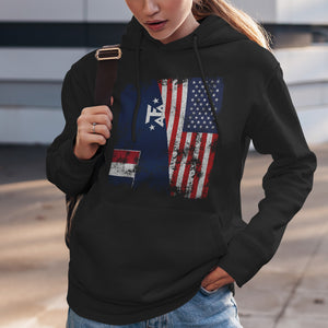 French Southern Antarctic Lands USA Flag Hoodie Black / S