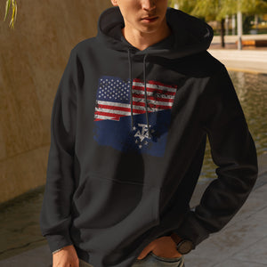 French Southern and Antarctic Lands USA Flag Hoodie Black / S