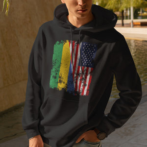 Gabon USA Flag - Half American Hoodie