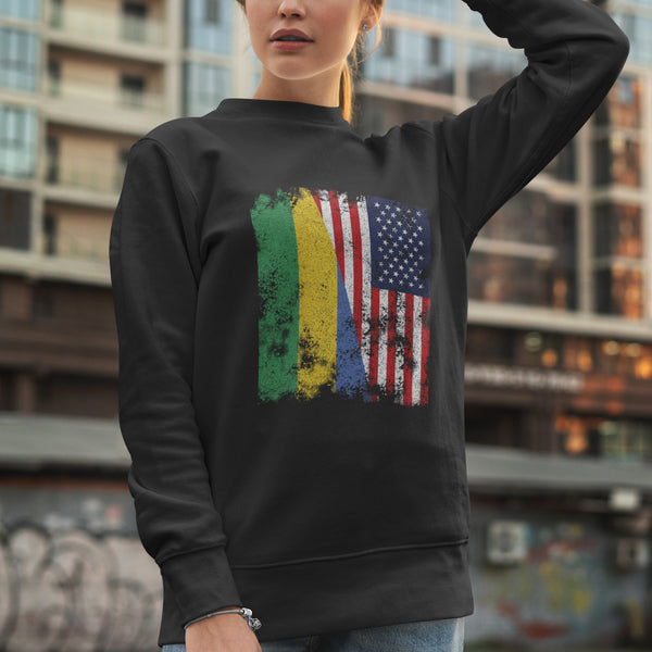 Gabon USA Flag Sweatshirt