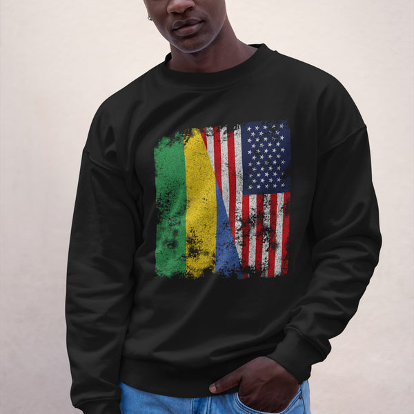 Gabon USA Flag Sweatshirt