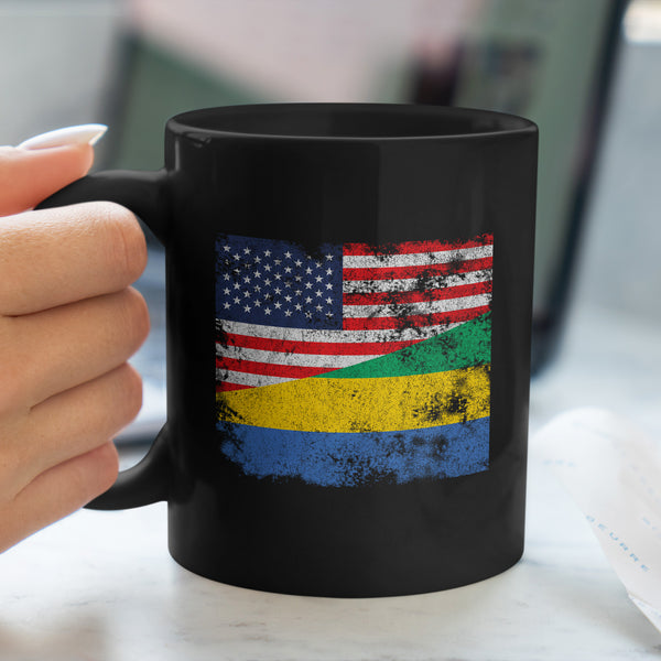 Gabon USA Flag Mug