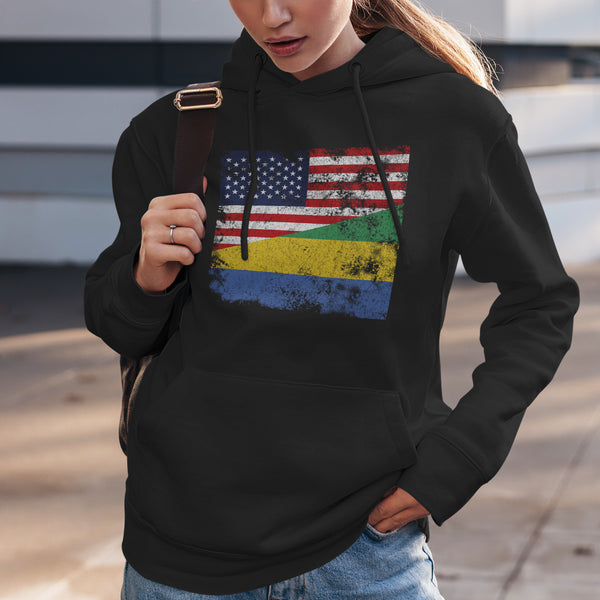 Gabon USA Flag Hoodie