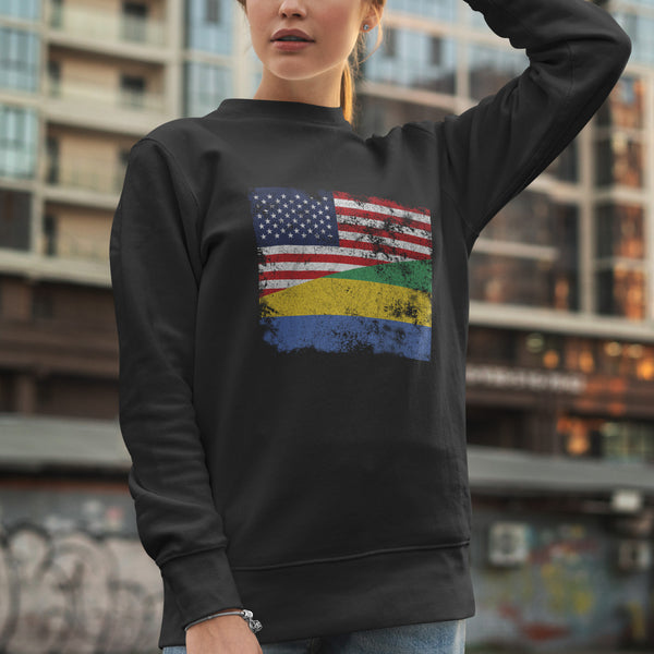 Gabon USA Flag Sweatshirt