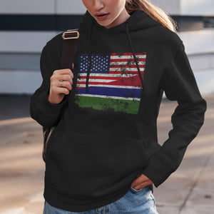 Gambia USA Flag Hoodie