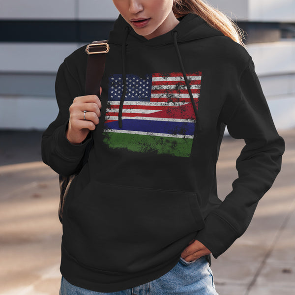Gambia USA Flag Hoodie