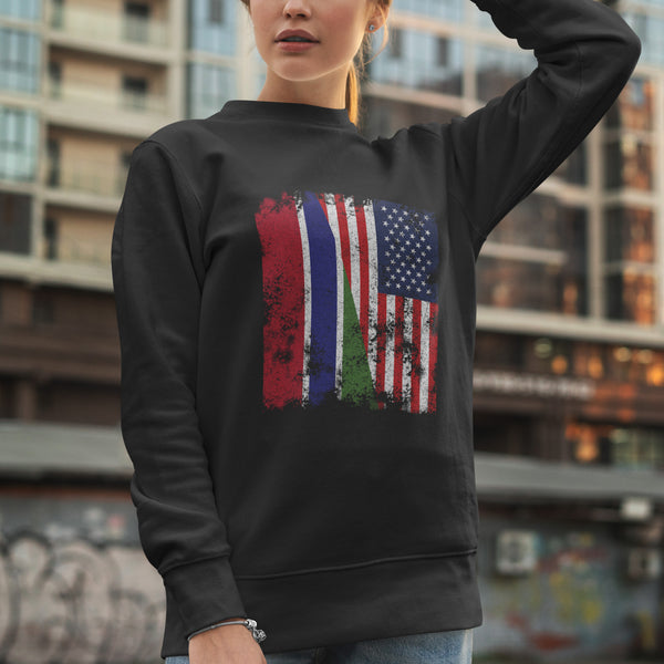 Gambia USA Flag - Half American Sweatshirt
