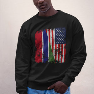 Gambia USA Flag - Half American Sweatshirt