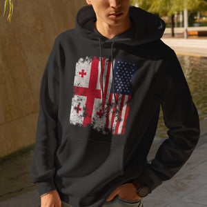 Georgia USA Flag - Half American Hoodie