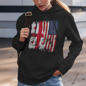 Georgia USA Flag - Half American Hoodie