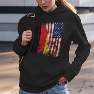Germany USA Flag - Half American Hoodie