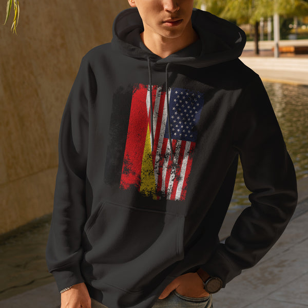 Germany USA Flag - Half American Hoodie