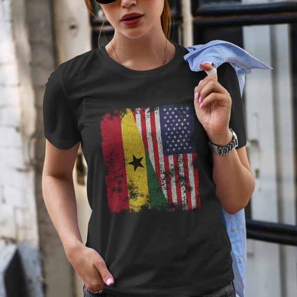 Ghana USA Flag - Half American T-Shirt
