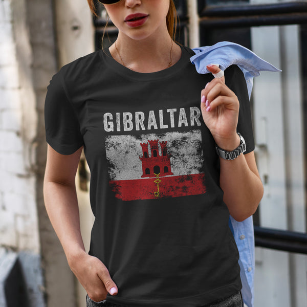 Gibraltar Flag Vintage Gibraltarian Flag T-Shirt Black / S