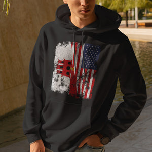Gibraltar USA Flag - Half American Hoodie