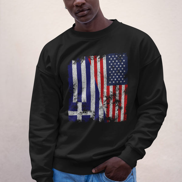 Greece USA Flag - Half American Sweatshirt