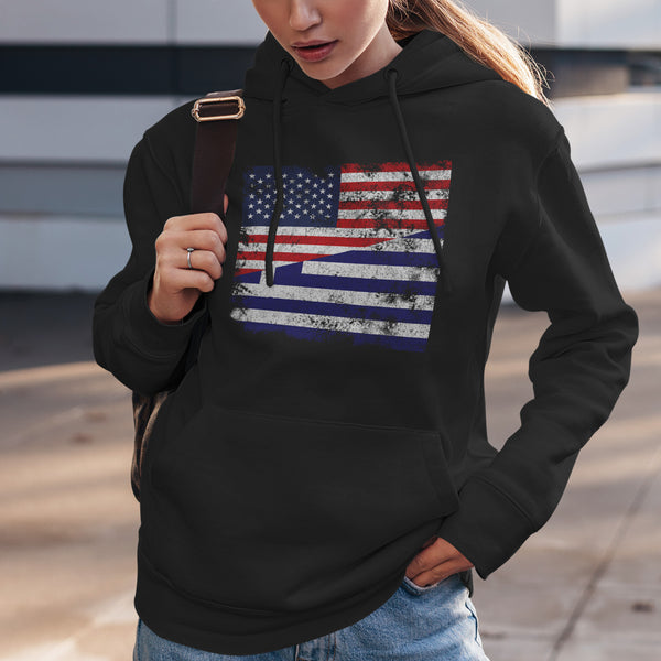 Greece USA Flag Hoodie
