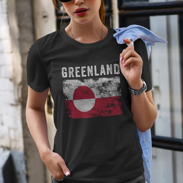 Greenland Flag Vintage Greenlander Flag T-Shirt