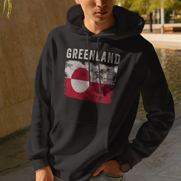 Greenland Flag Vintage Greenlander Flag Hoodie