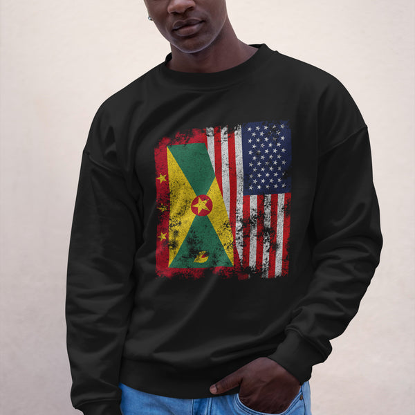 Grenada USA Flag - Half American Sweatshirt
