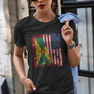 Grenada USA Flag - Half American T-Shirt