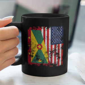 Grenada USA Flag - Half American Mug