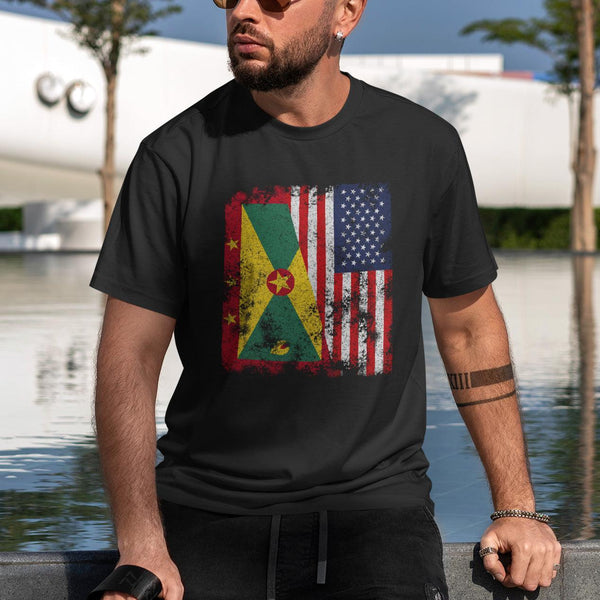 Grenada USA Flag - Half American T-Shirt