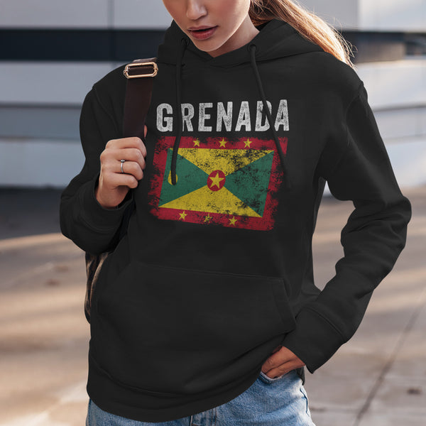 Grenada Flag Distressed - Grenadian Flag Hoodie
