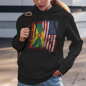 Grenada USA Flag - Half American Hoodie