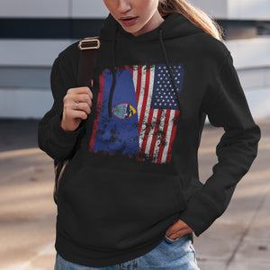 Guam USA Flag - Half American Hoodie