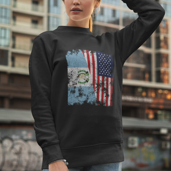 Guatemala USA Flag - Half American Sweatshirt