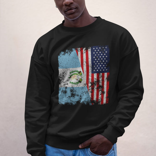 Guatemala USA Flag - Half American Sweatshirt