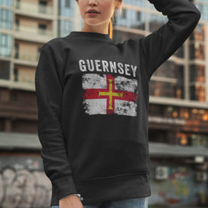 Guernsey Flag Distressed - Guernsey Flag Sweatshirt