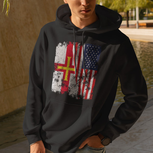 Guernsey USA Flag - Half American Hoodie