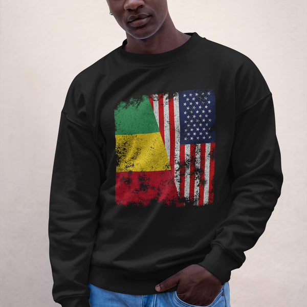 Guinea USA Flag - Half American Sweatshirt