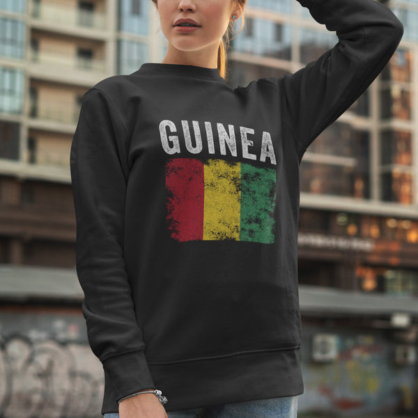 Guinea Flag Distressed - Guinean Flag Sweatshirt