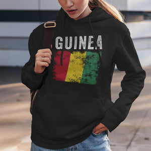 Guinea Flag Distressed - Guinean Flag Hoodie