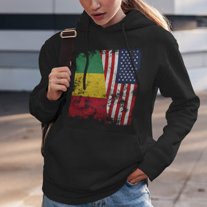 Guinea USA Flag - Half American Hoodie