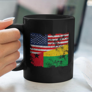 Guinea Bissau USA Flag Mug