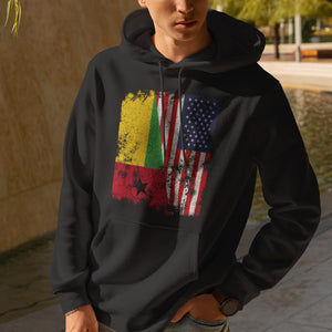 Guinea Bissau USA Flag - Half American Hoodie