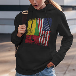Guinea Bissau USA Flag - Half American Hoodie
