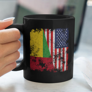 Guinea Bissau USA Flag - Half American Mug