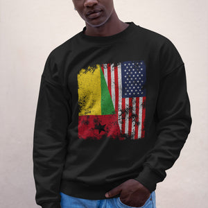 Guinea Bissau USA Flag - Half American Sweatshirt